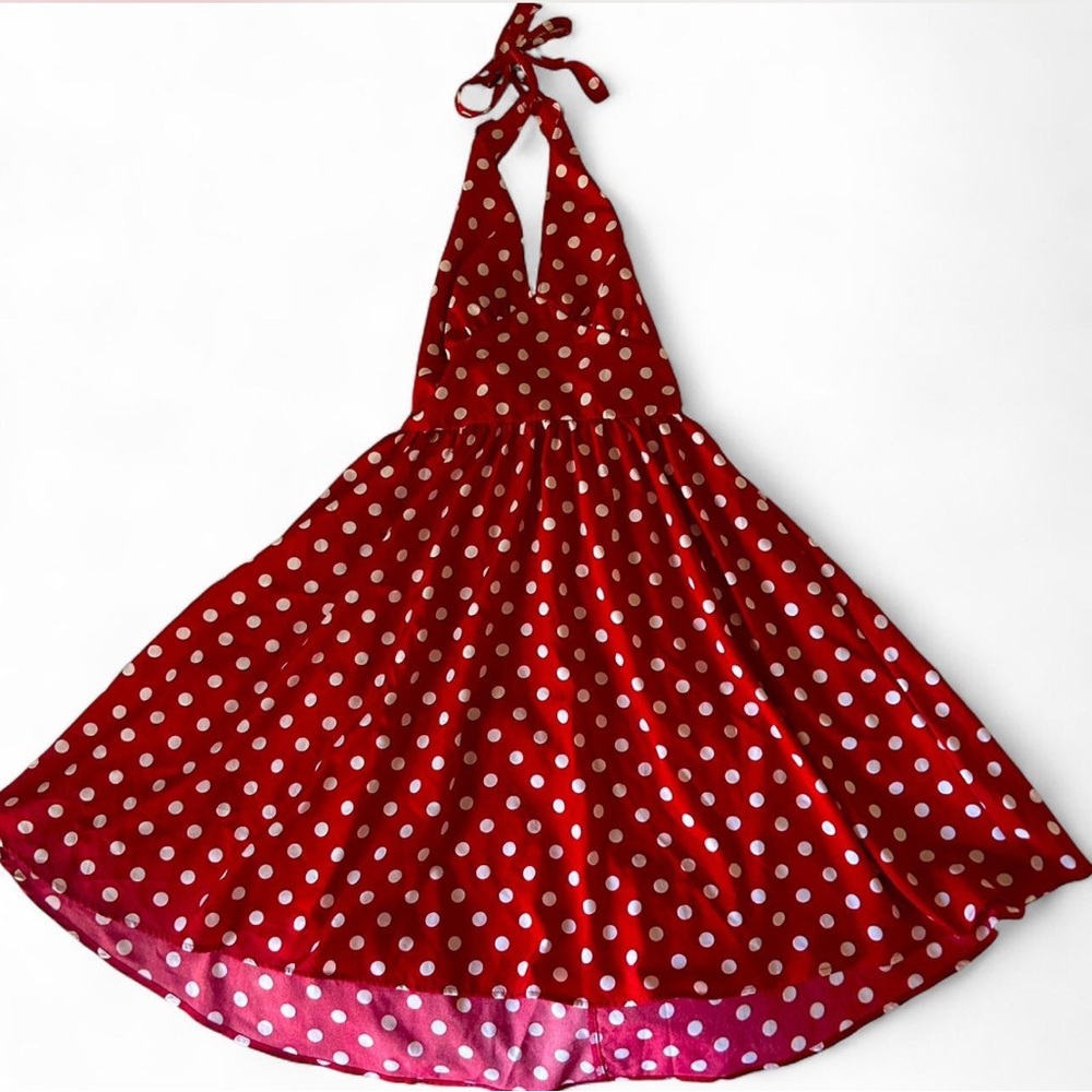 Red Polka Dot Halter Dress